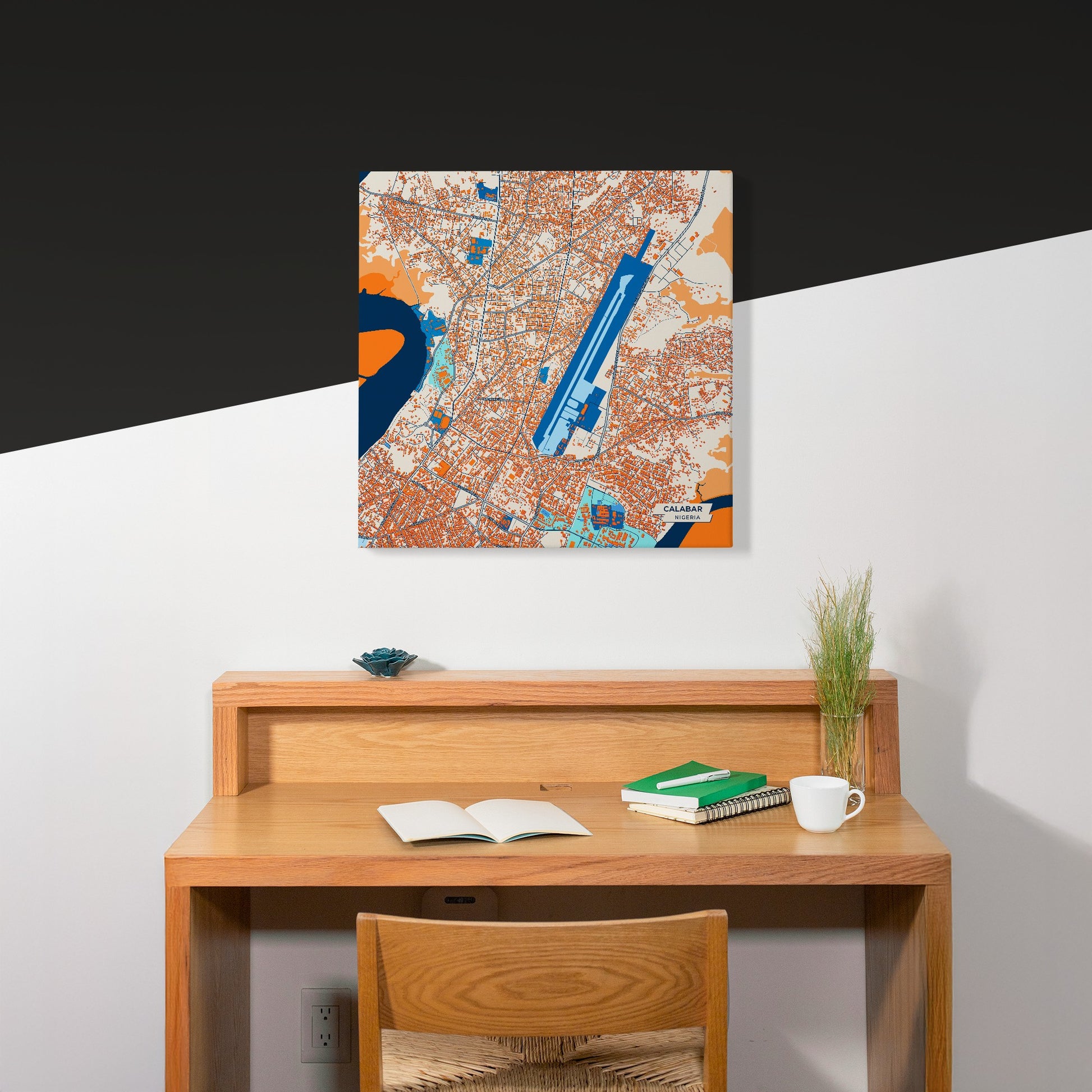 Calabar Nigeria Colorful City Map Canvas Print Scene