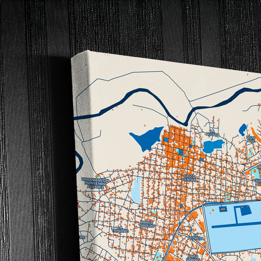 Calabozo Venezuela Colorful City Map Canvas Print Detail