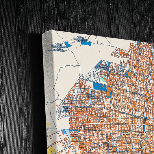 Calama Chile Colorful City Map Canvas Print Detail
