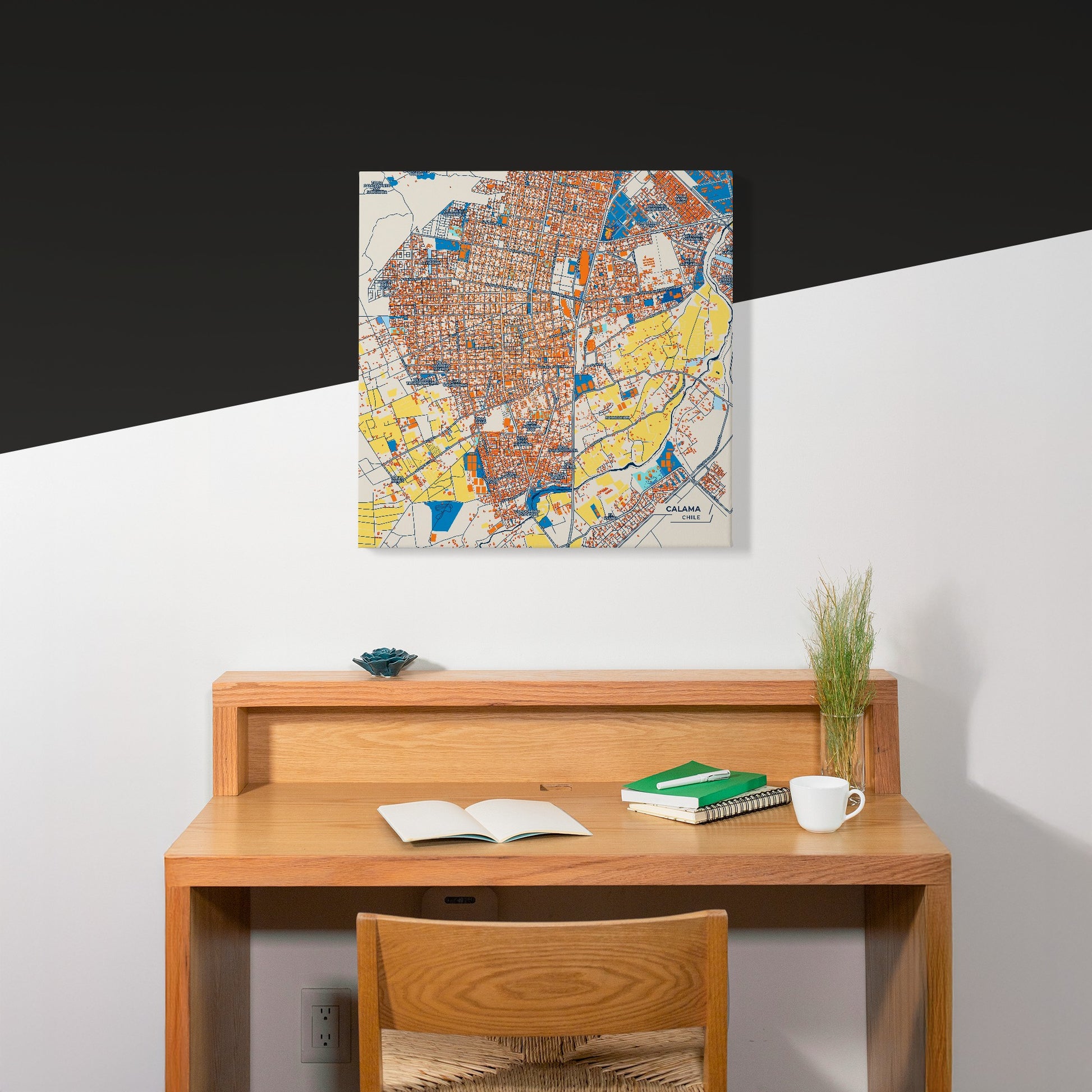Calama Chile Colorful City Map Canvas Print Scene