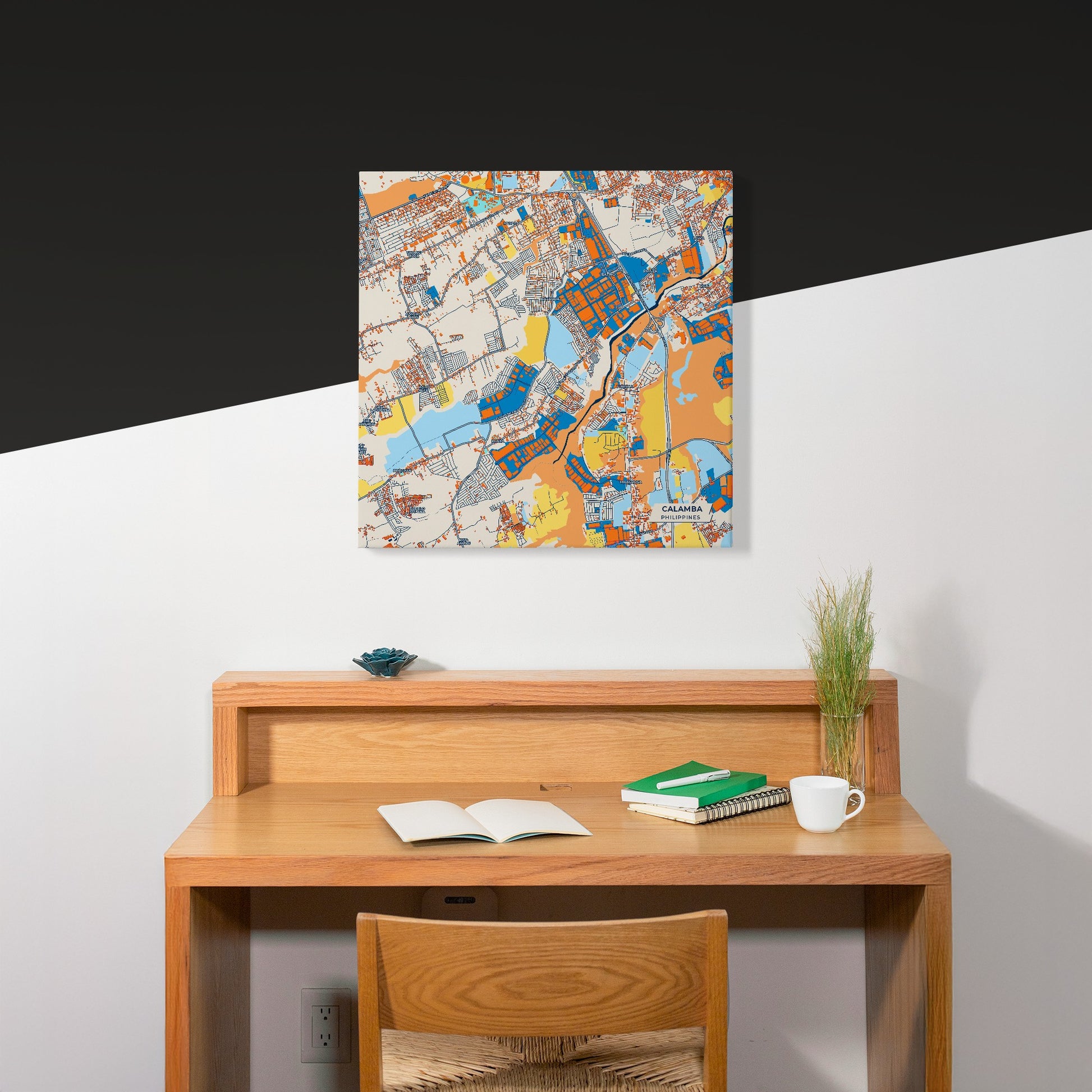 Calamba Philippines Colorful City Map Canvas Print Scene