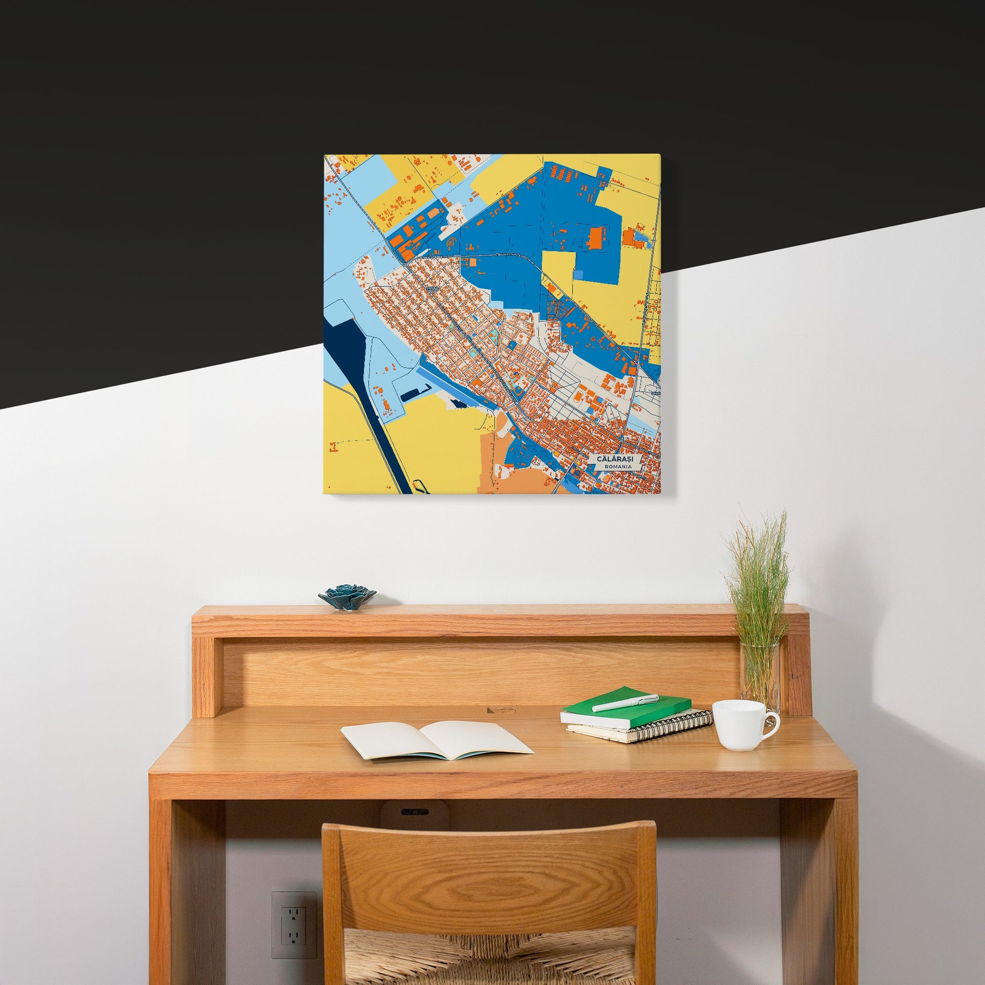 Călărași Romania Colorful City Map Canvas Print Scene