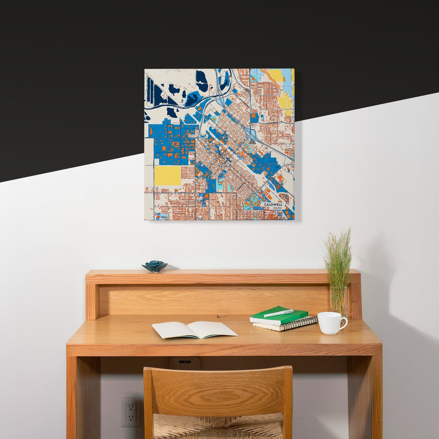 Caldwell Idaho Colorful City Map Canvas Print Scene
