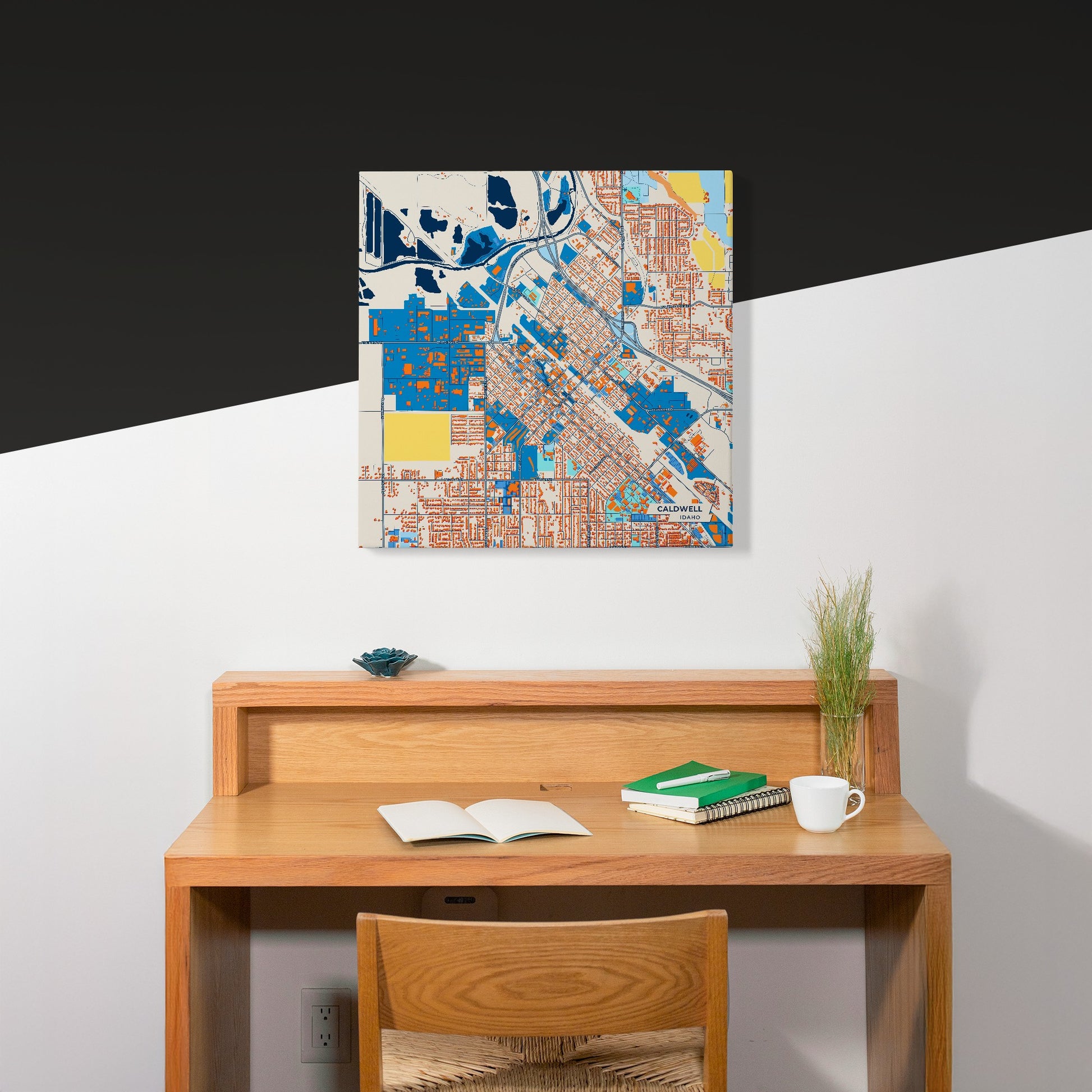 Caldwell Idaho Colorful City Map Canvas Print Scene