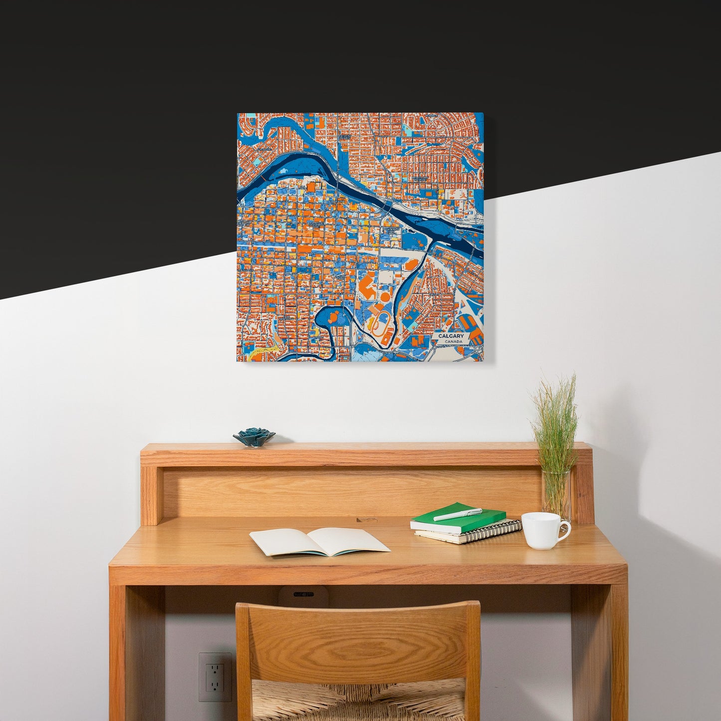 Calgary Canada Colorful City Map Canvas Print Scene