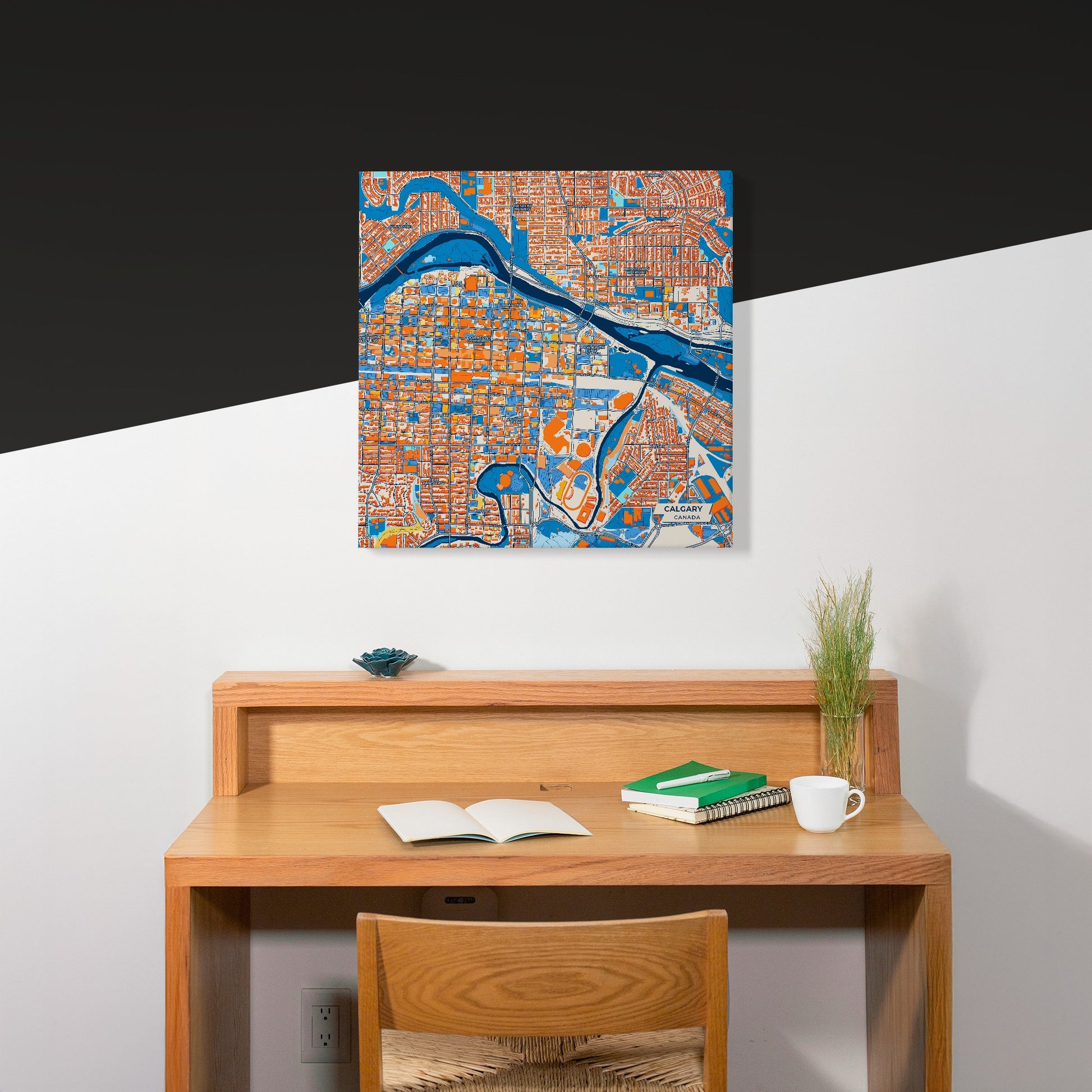 Calgary Canada Colorful City Map Canvas Print Scene