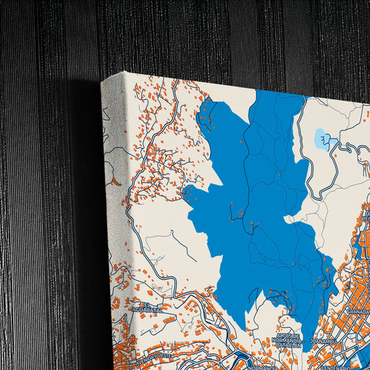 Cali Colombia Colorful City Map Canvas Print Detail