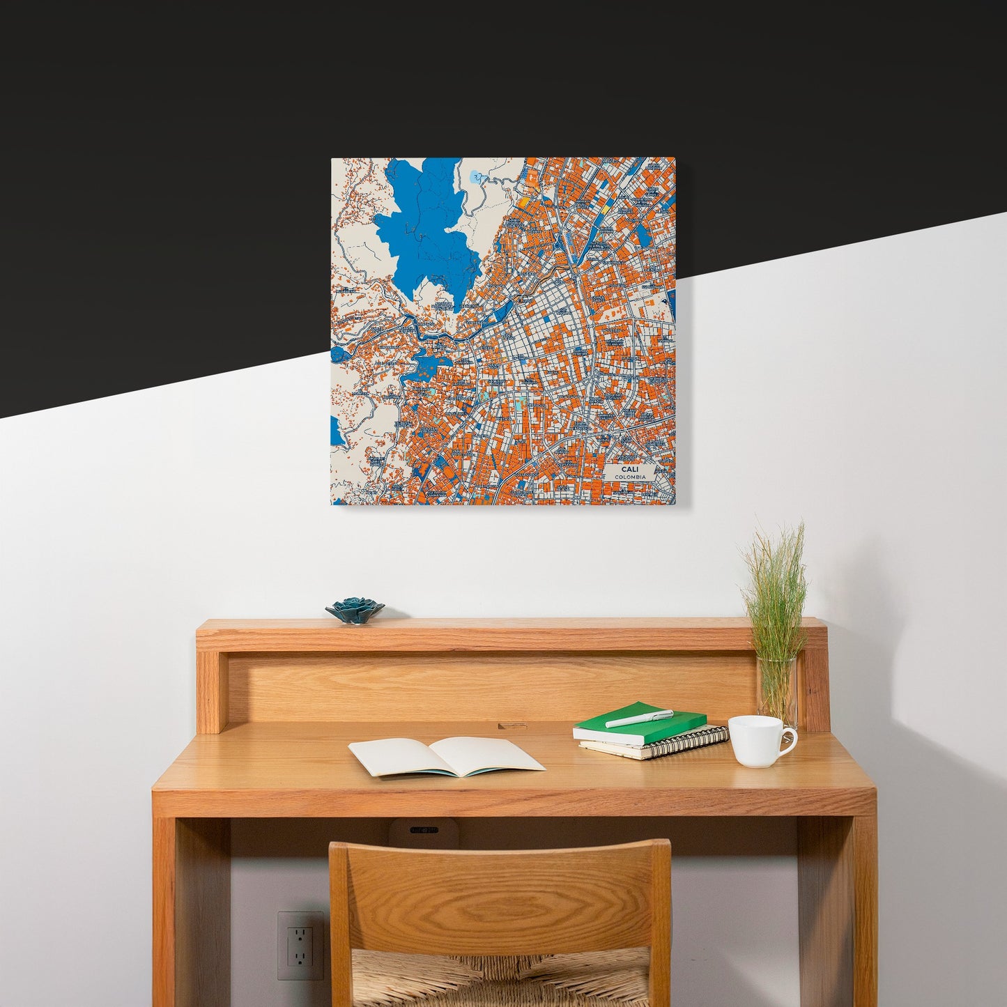 Cali Colombia Colorful City Map Canvas Print Scene