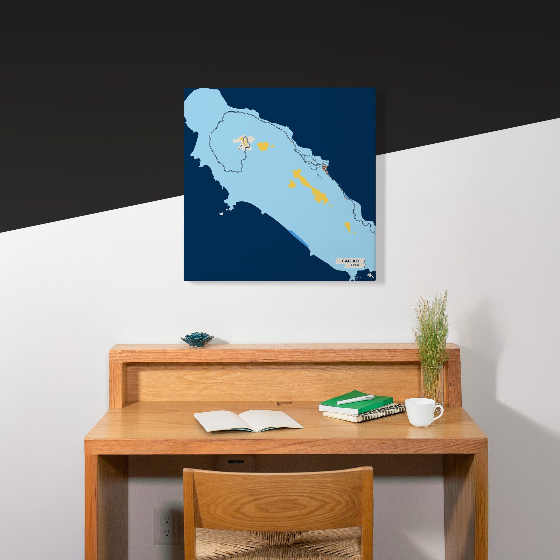 Callao Peru Colorful City Map Canvas Print Scene
