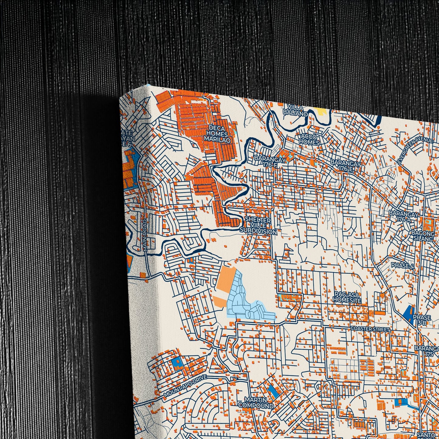 Caloocan Philippines Colorful City Map Canvas Print Detail