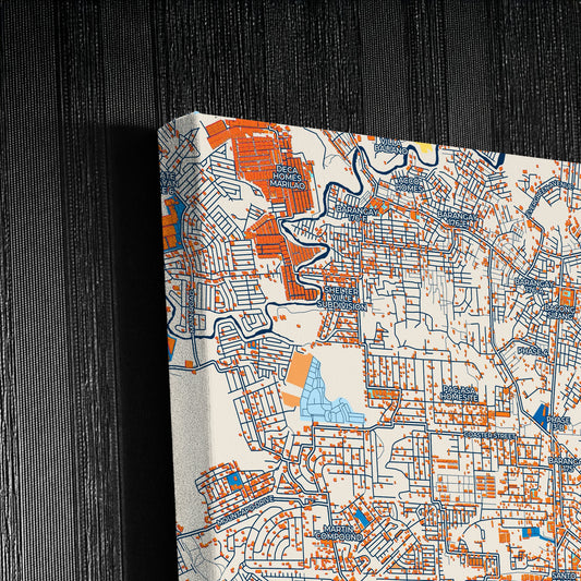Caloocan Philippines Colorful City Map Canvas Print Detail
