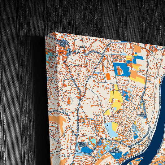 Caluire-Et-Cuire France Colorful City Map Canvas Print Detail