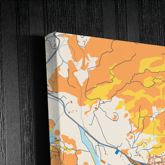 Calvià Spain Colorful City Map Canvas Print Detail