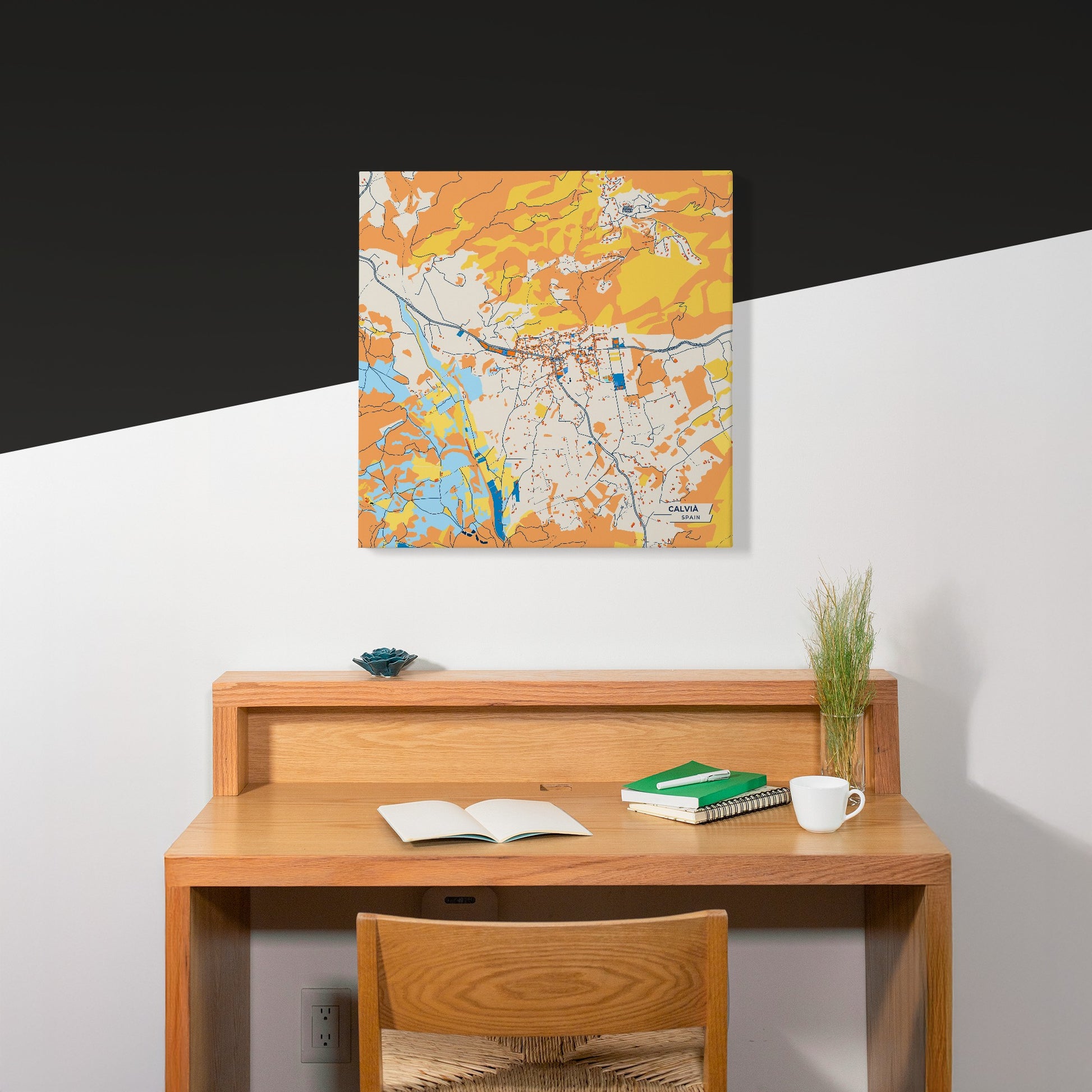 Calvià Spain Colorful City Map Canvas Print Scene