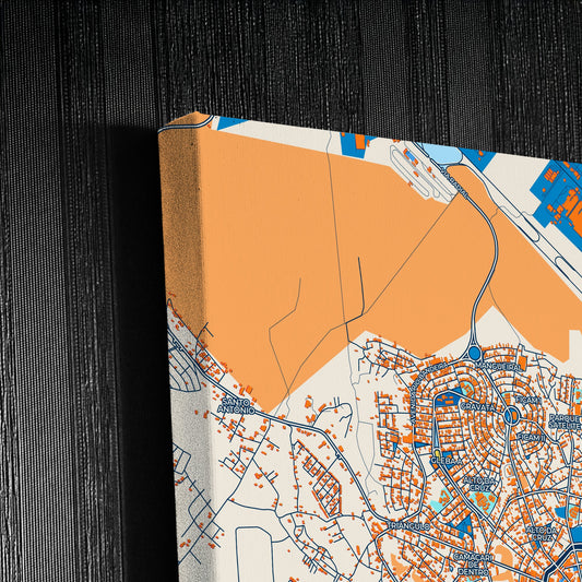 Camacari Brazil Colorful City Map Canvas Print Detail