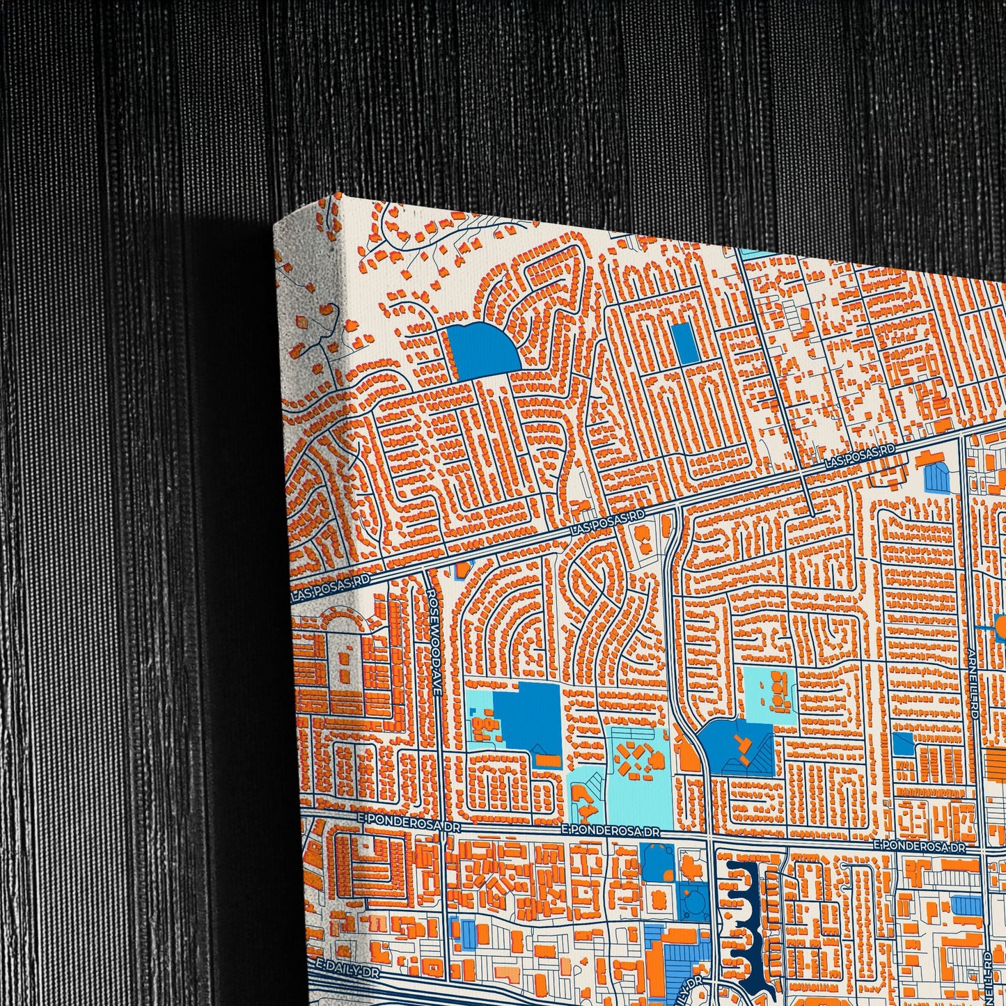 Camarillo California Colorful City Map Canvas Print Detail