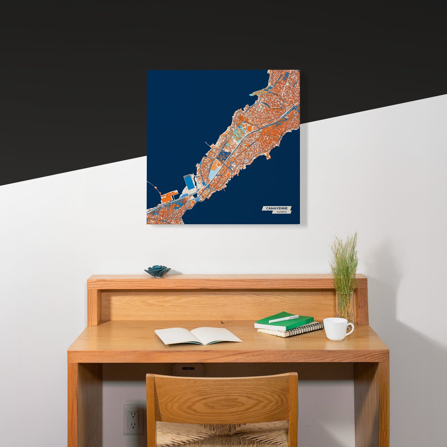 Camayenne Guinea Colorful City Map Canvas Print Scene
