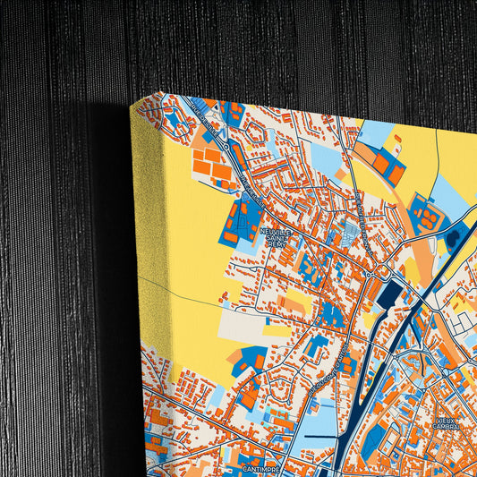 Cambrai France Colorful City Map Canvas Print Detail