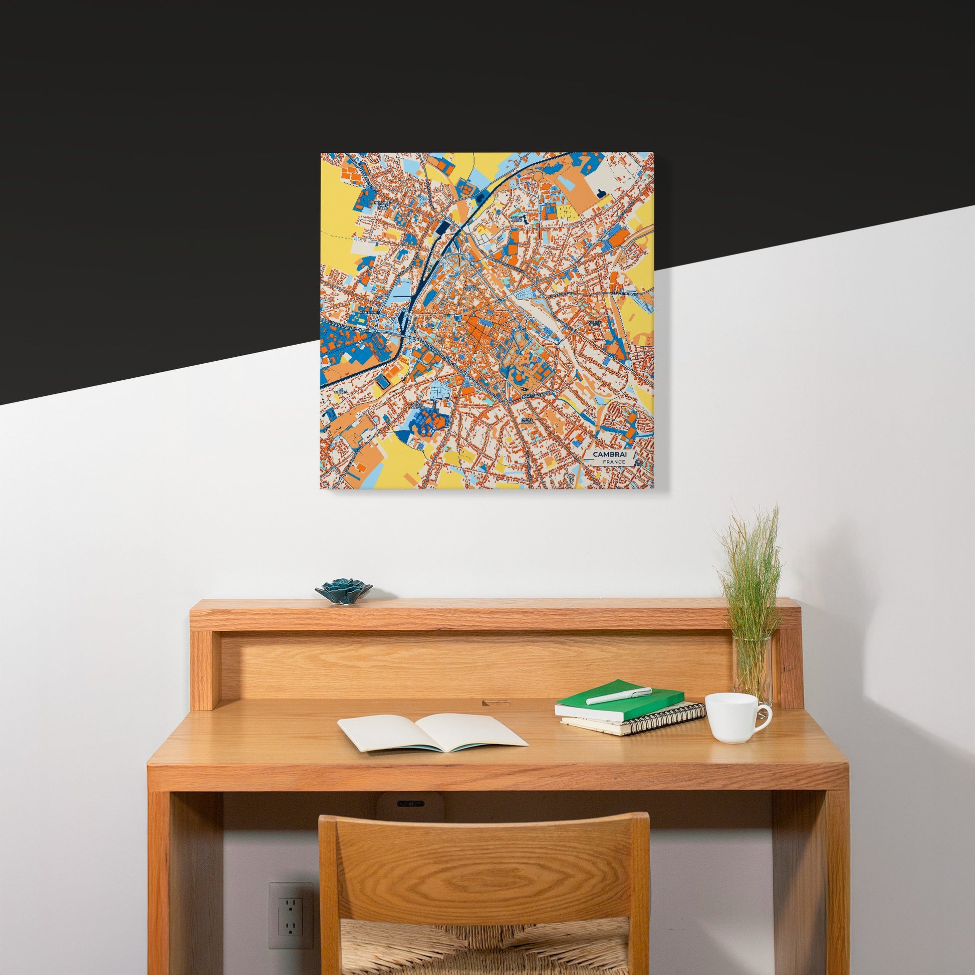 Cambrai France Colorful City Map Canvas Print Scene