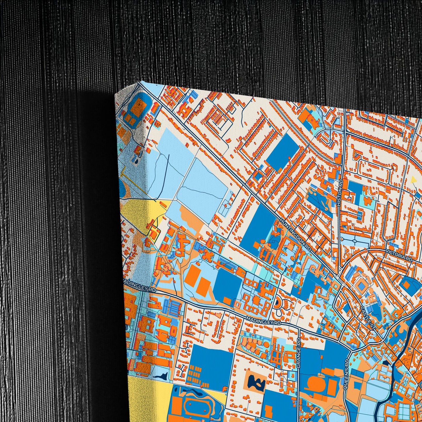 Cambridge England Colorful City Map Canvas Print Detail