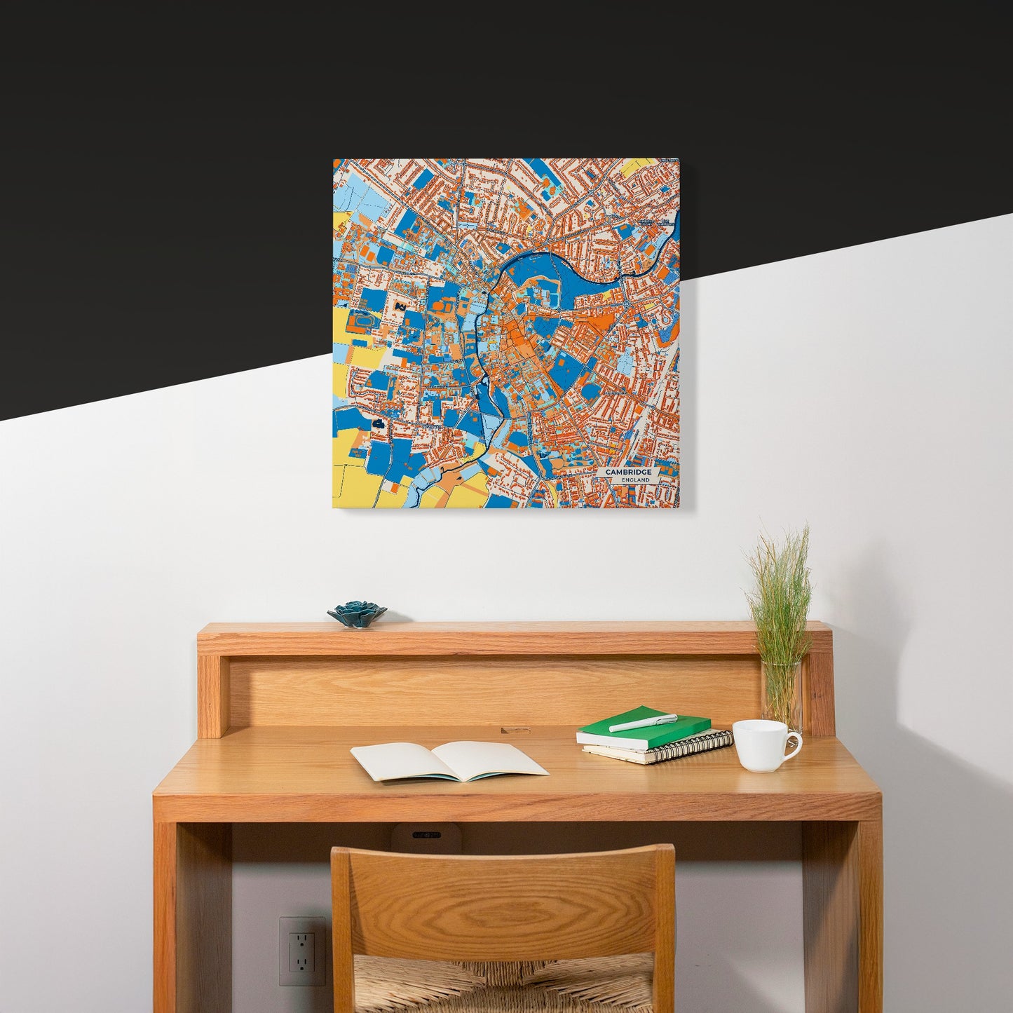 Cambridge England Colorful City Map Canvas Print Scene