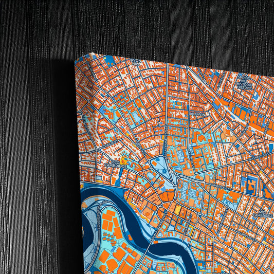 Cambridge Massachusetts Colorful City Map Canvas Print Detail