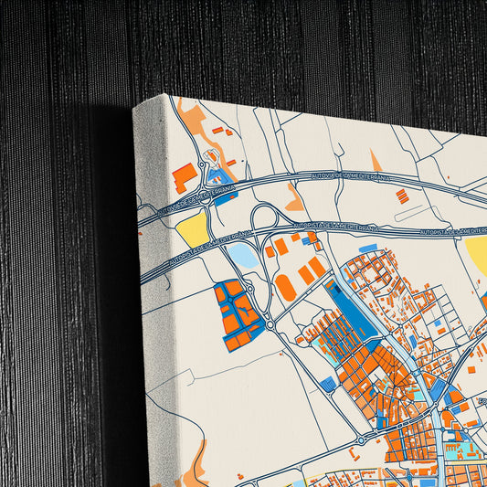 Cambrils Spain Colorful City Map Canvas Print Detail