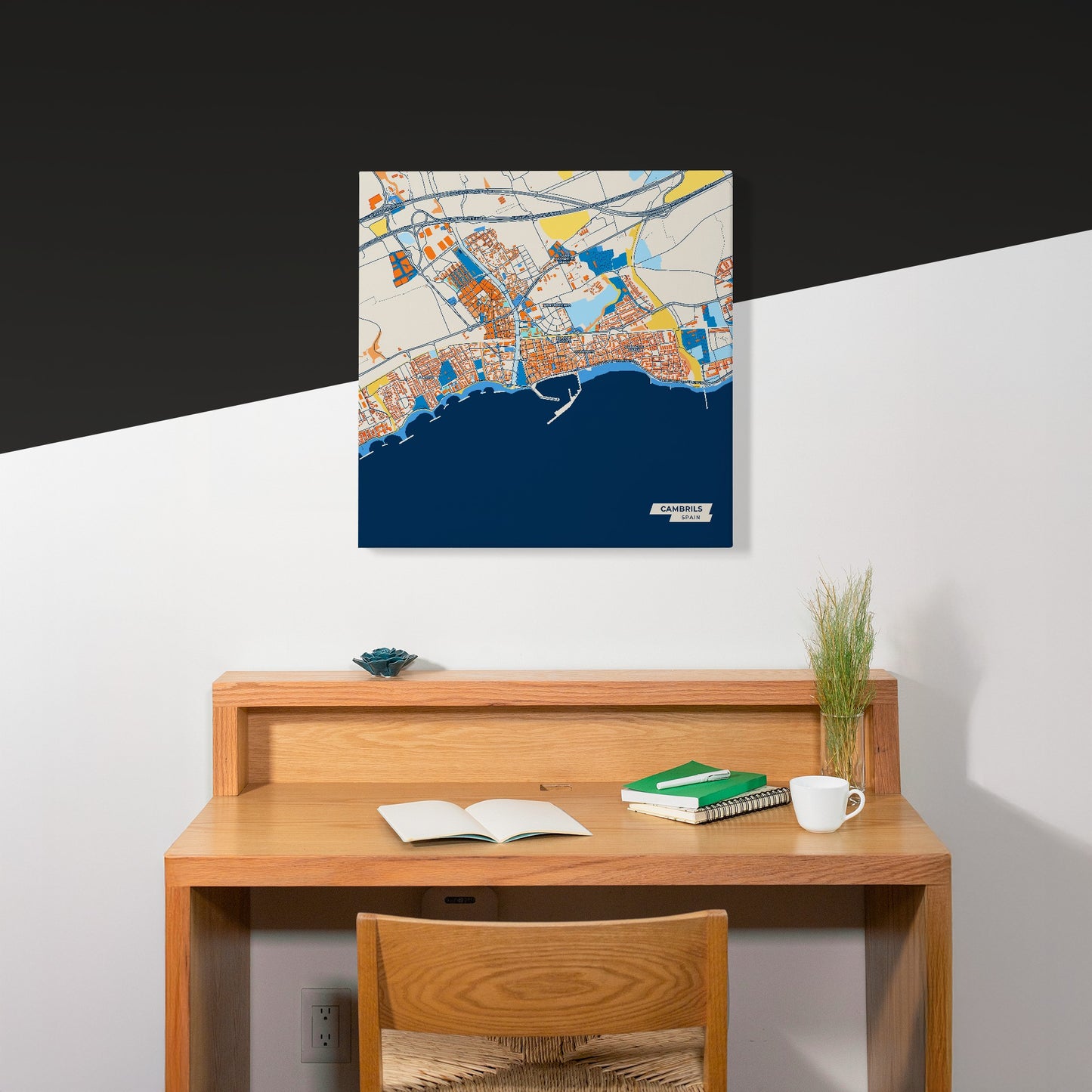 Cambrils Spain Colorful City Map Canvas Print Scene