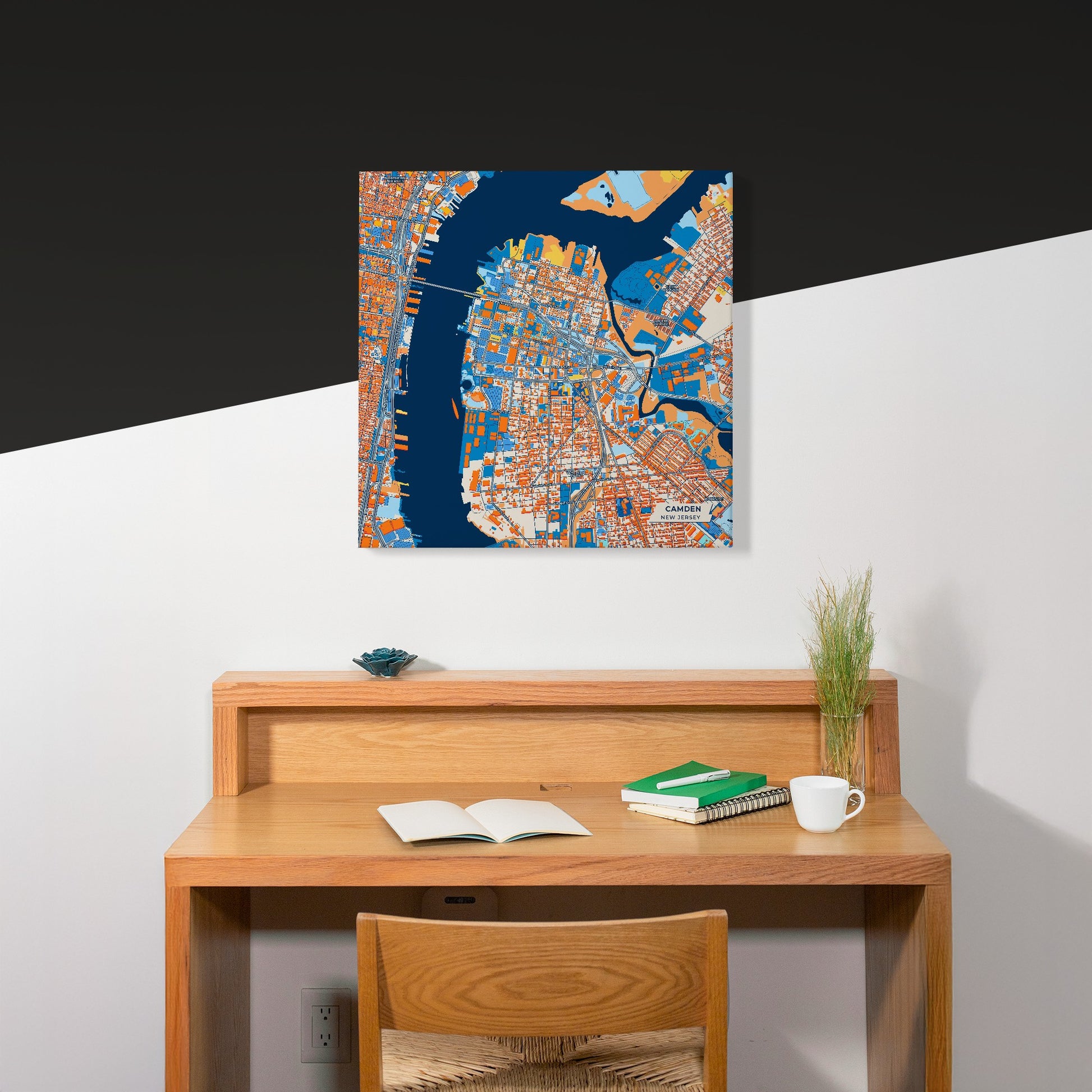 Camden New Jersey Colorful City Map Canvas Print Scene