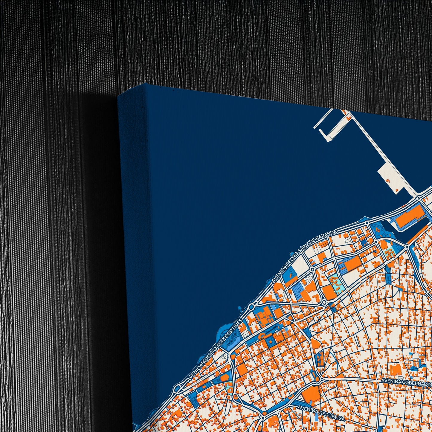 Campeche Mexico Colorful City Map Canvas Print Detail