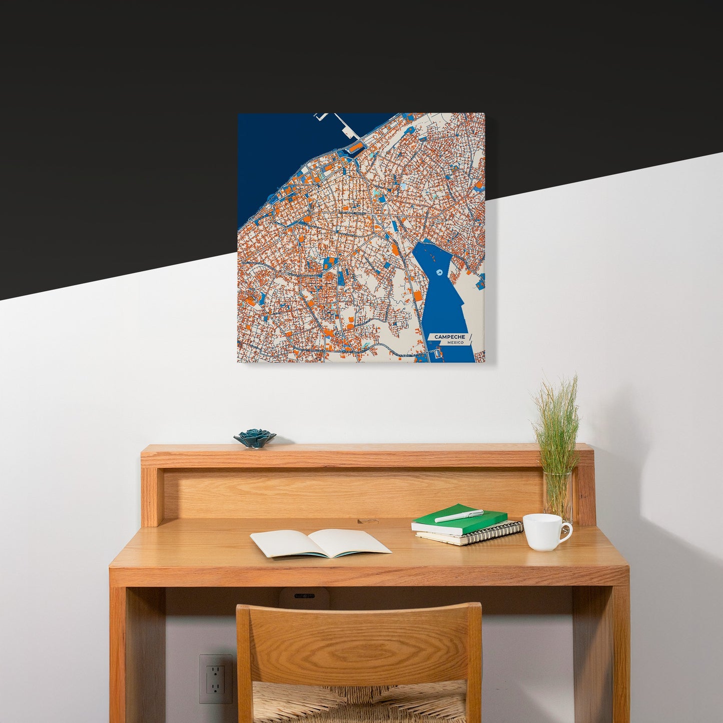 Campeche Mexico Colorful City Map Canvas Print Scene