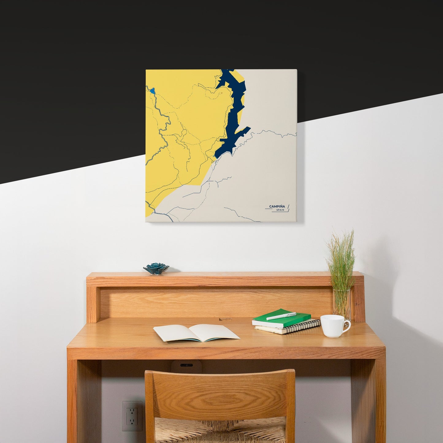 Campiña Spain Colorful City Map Canvas Print Scene