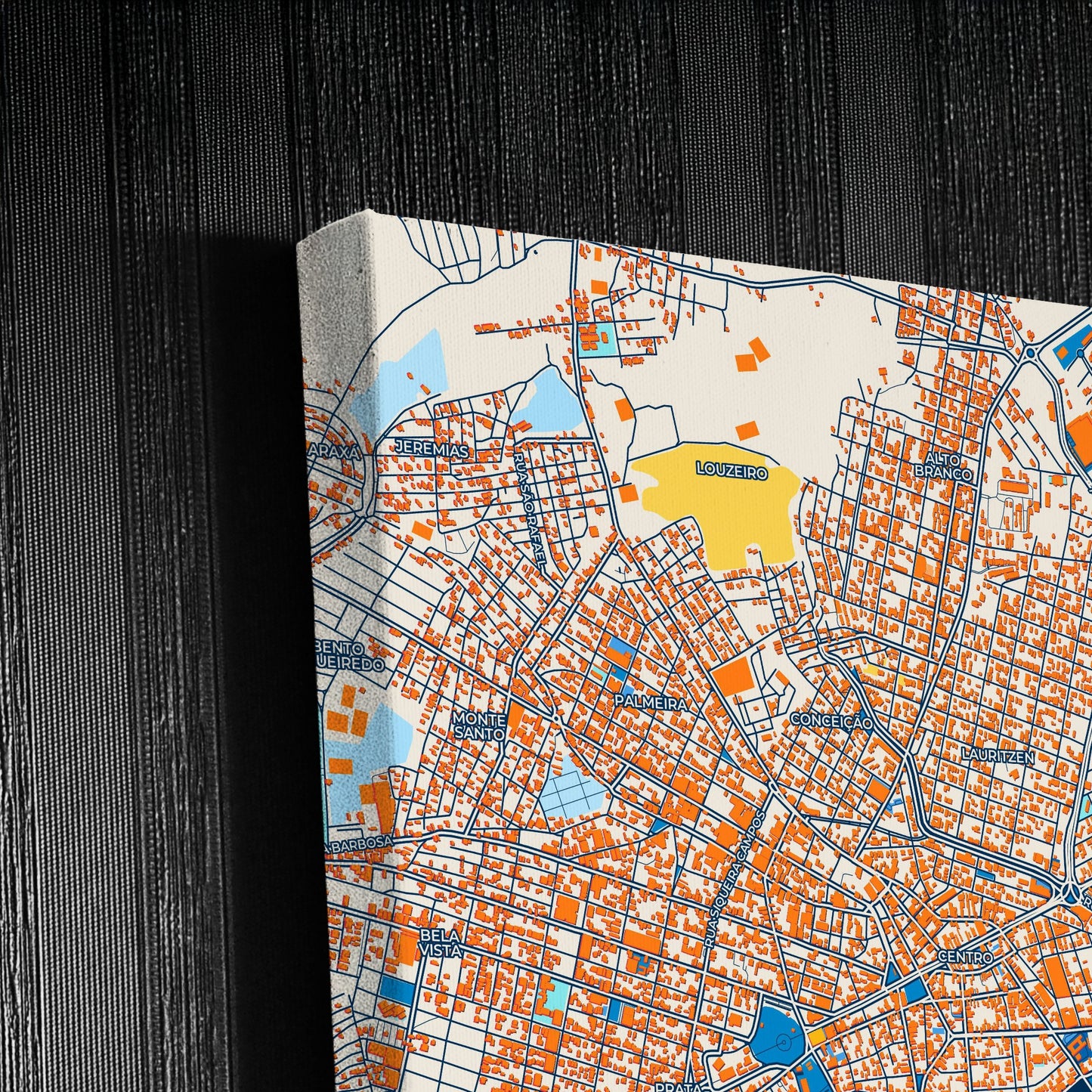 Campina Grande Brazil Colorful City Map Canvas Print Detail
