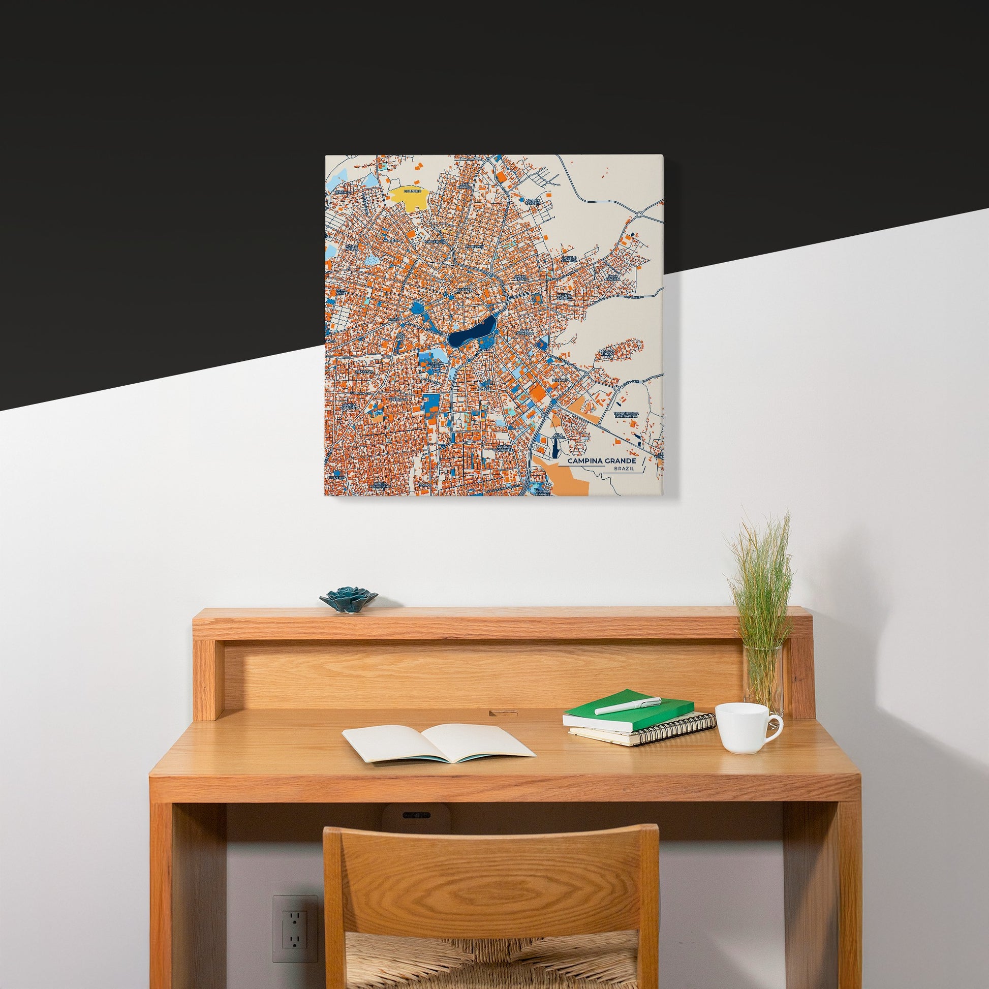 Campina Grande Brazil Colorful City Map Canvas Print Scene