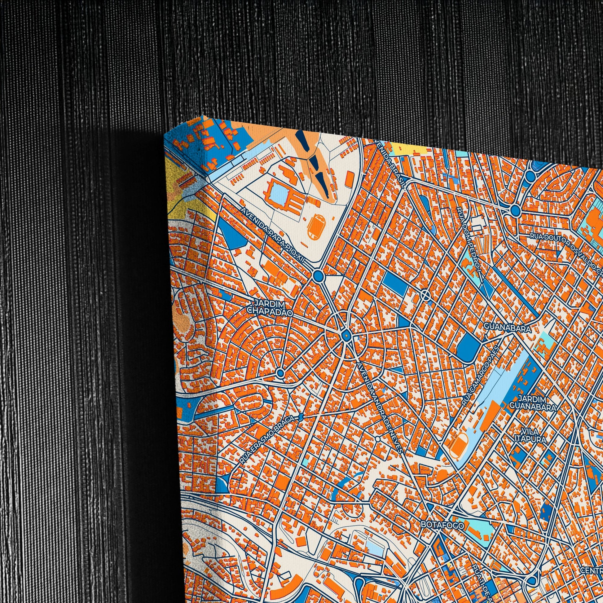 Campinas Brazil Colorful City Map Canvas Print Detail