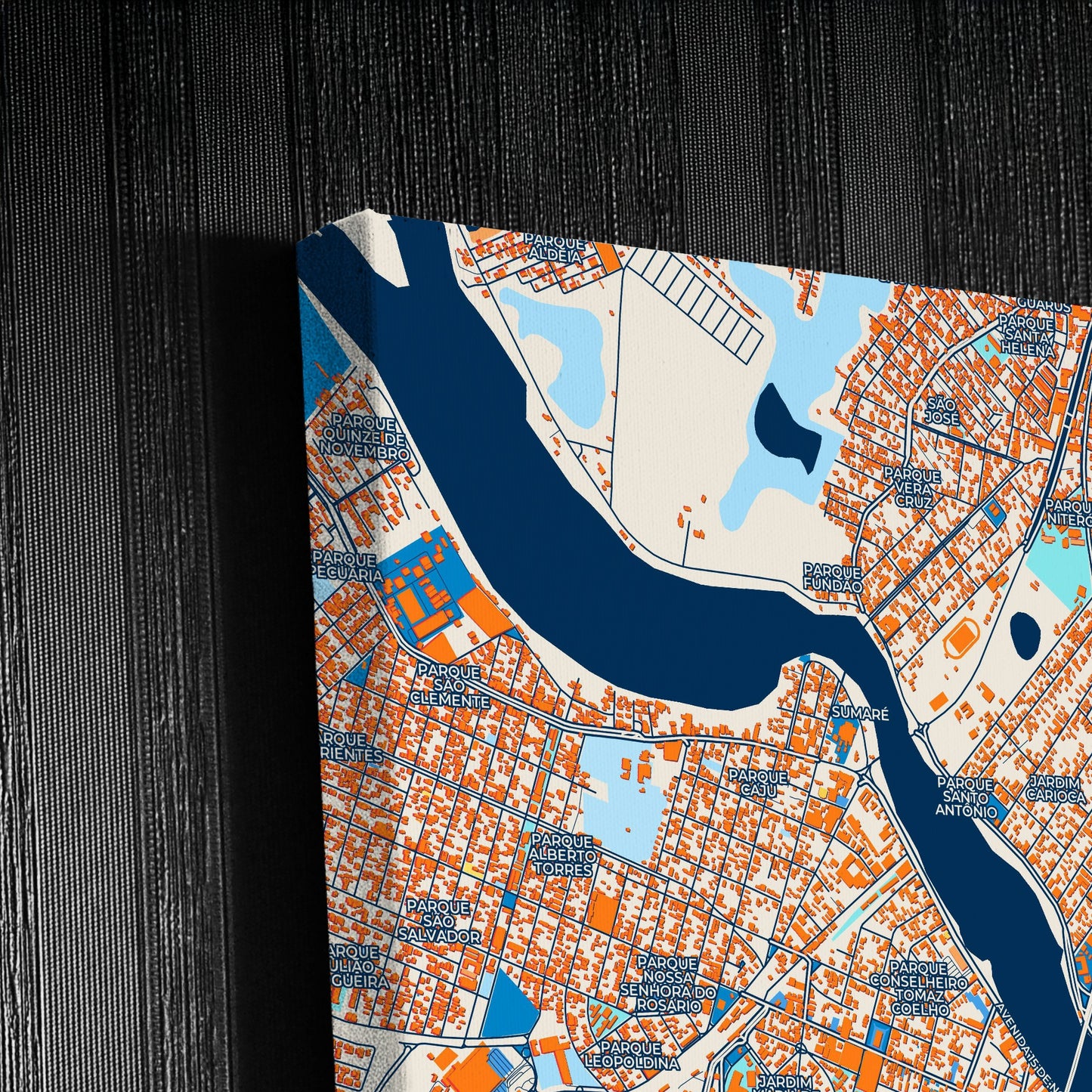 Campos Dos Goytacazes Brazil Colorful City Map Canvas Print Detail