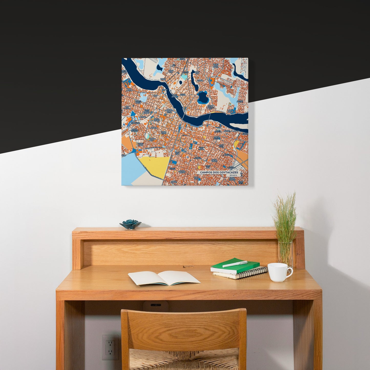 Campos Dos Goytacazes Brazil Colorful City Map Canvas Print Scene