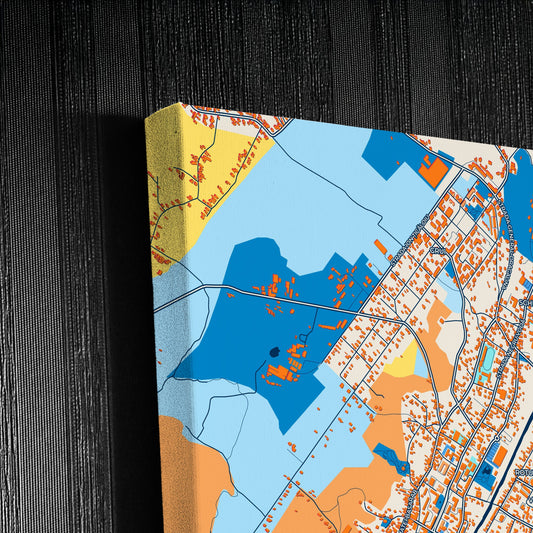 Câmpulung Romania Colorful City Map Canvas Print Detail