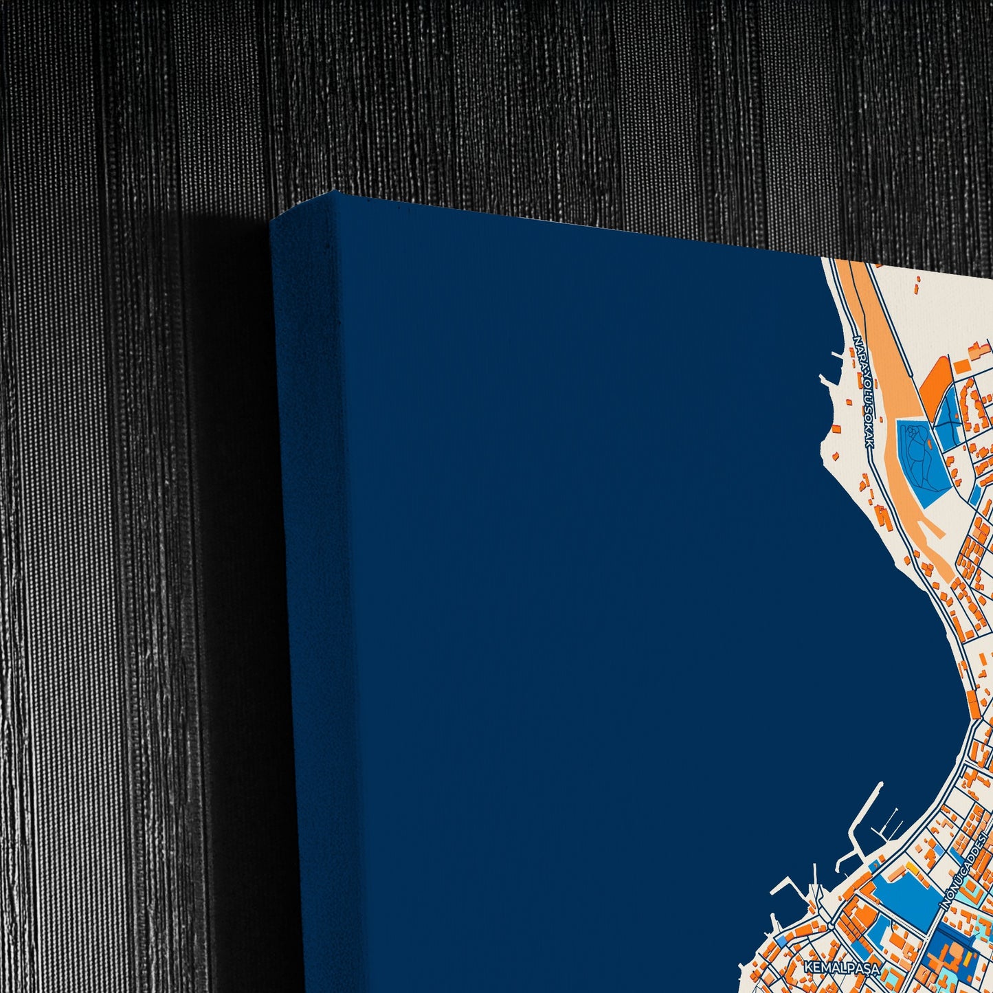 Çanakkale Turkey Colorful City Map Canvas Print Detail