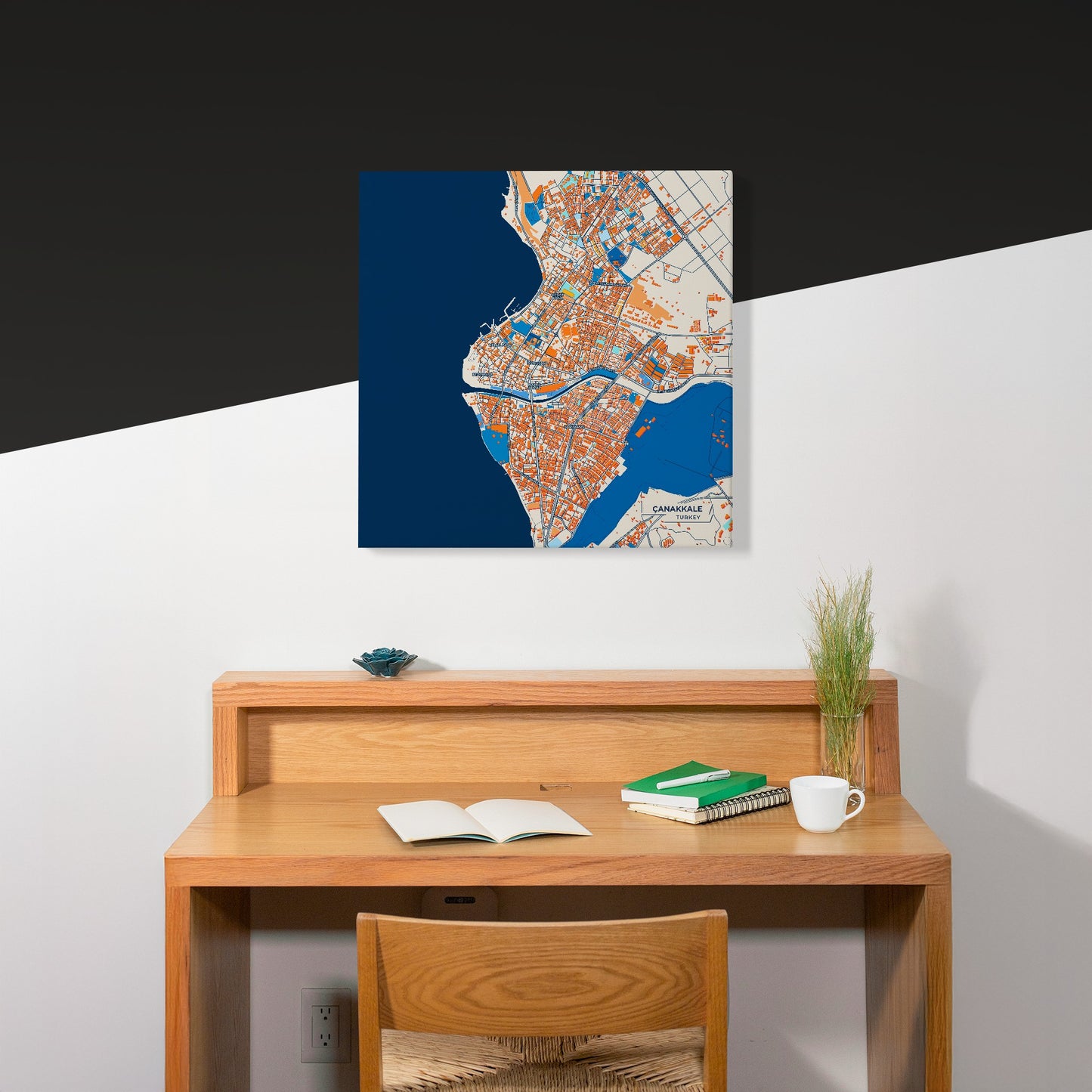 Çanakkale Turkey Colorful City Map Canvas Print Scene