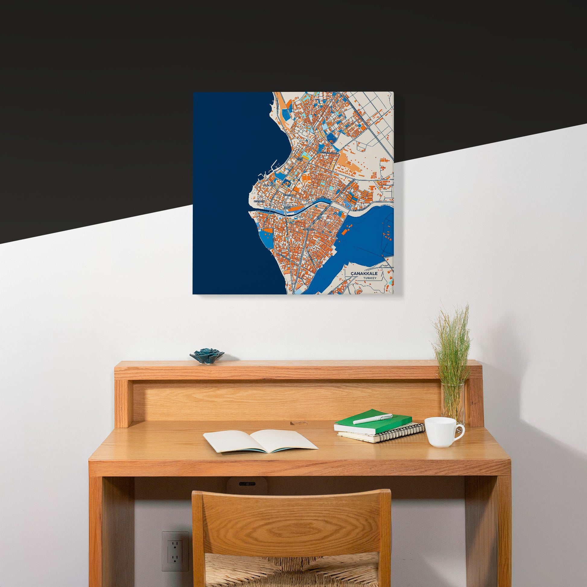 Çanakkale Turkey Colorful City Map Canvas Print Scene
