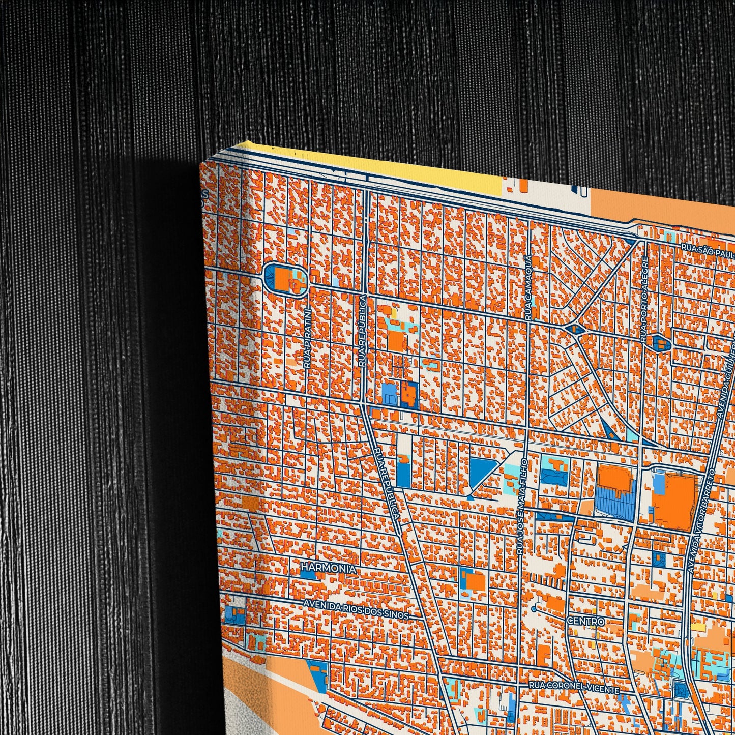 Canoas Brazil Colorful City Map Canvas Print Detail