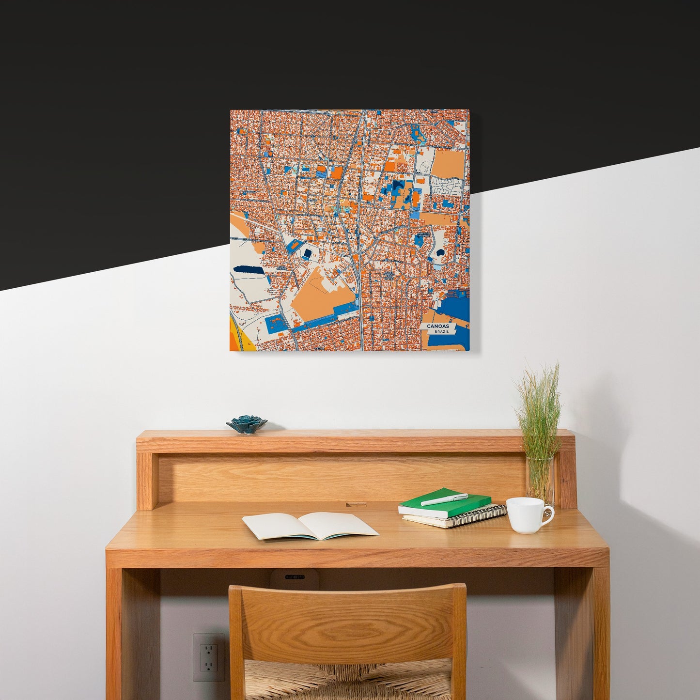 Canoas Brazil Colorful City Map Canvas Print Scene