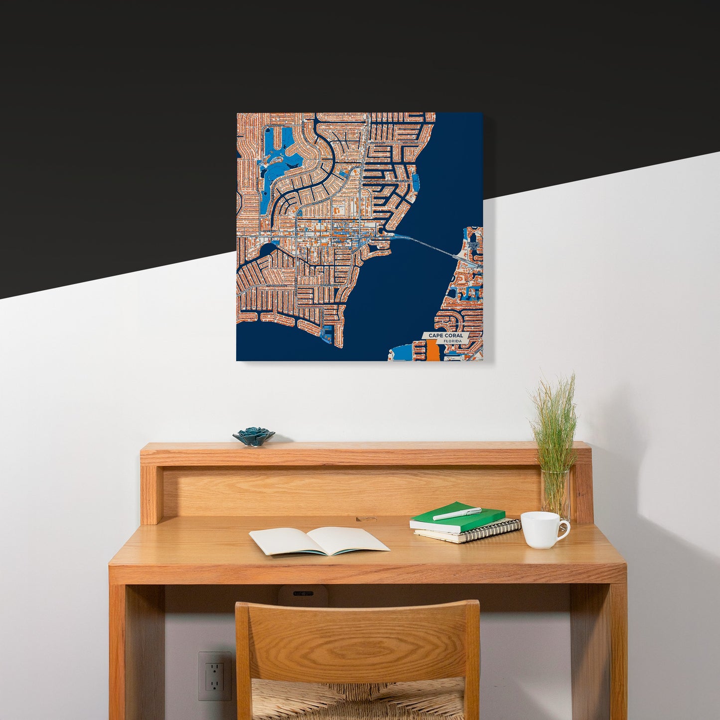 Cape Coral Florida Colorful City Map Canvas Print Scene
