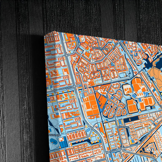 Capelleaandenijssel Netherlands Colorful City Map Canvas Print Detail