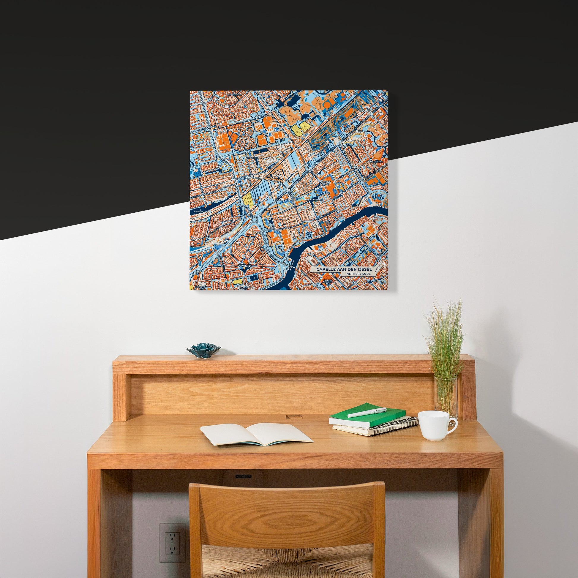 Capelleaandenijssel Netherlands Colorful City Map Canvas Print Scene