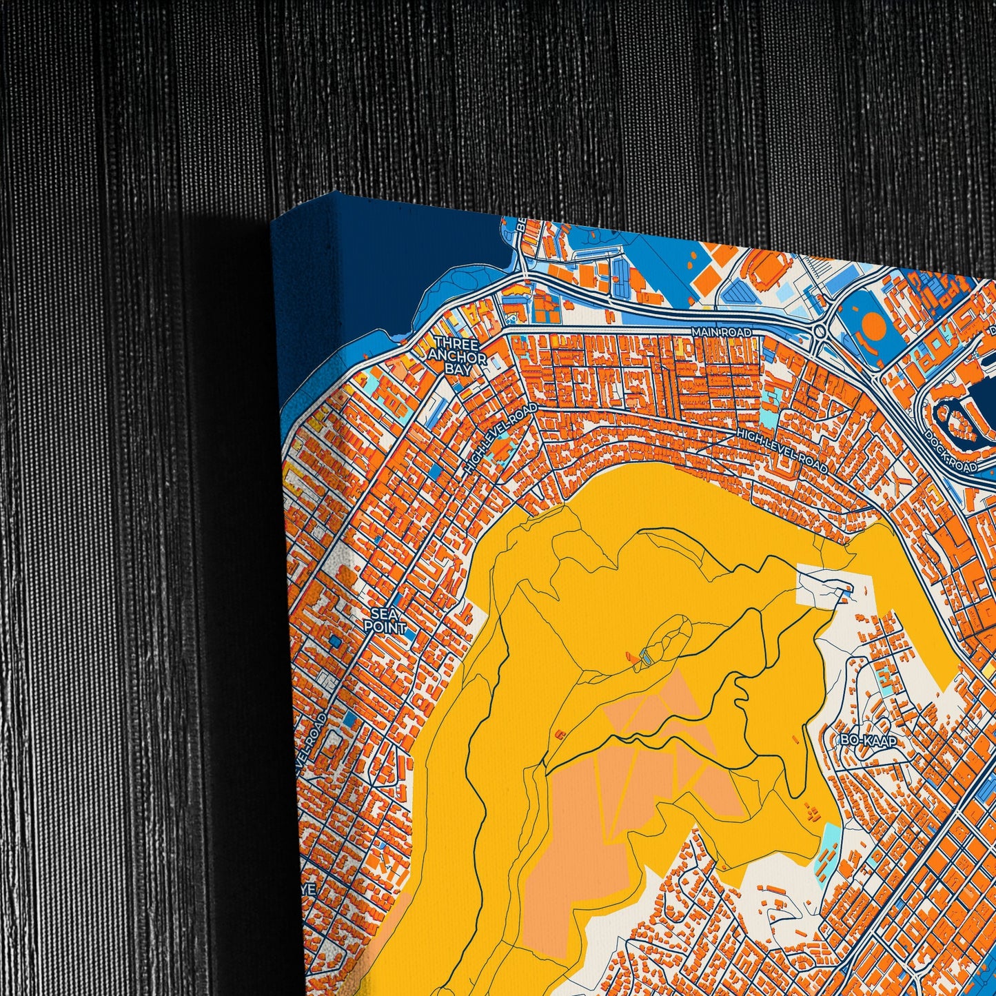 Cape Town South Africa Colorful City Map Canvas Print Detail