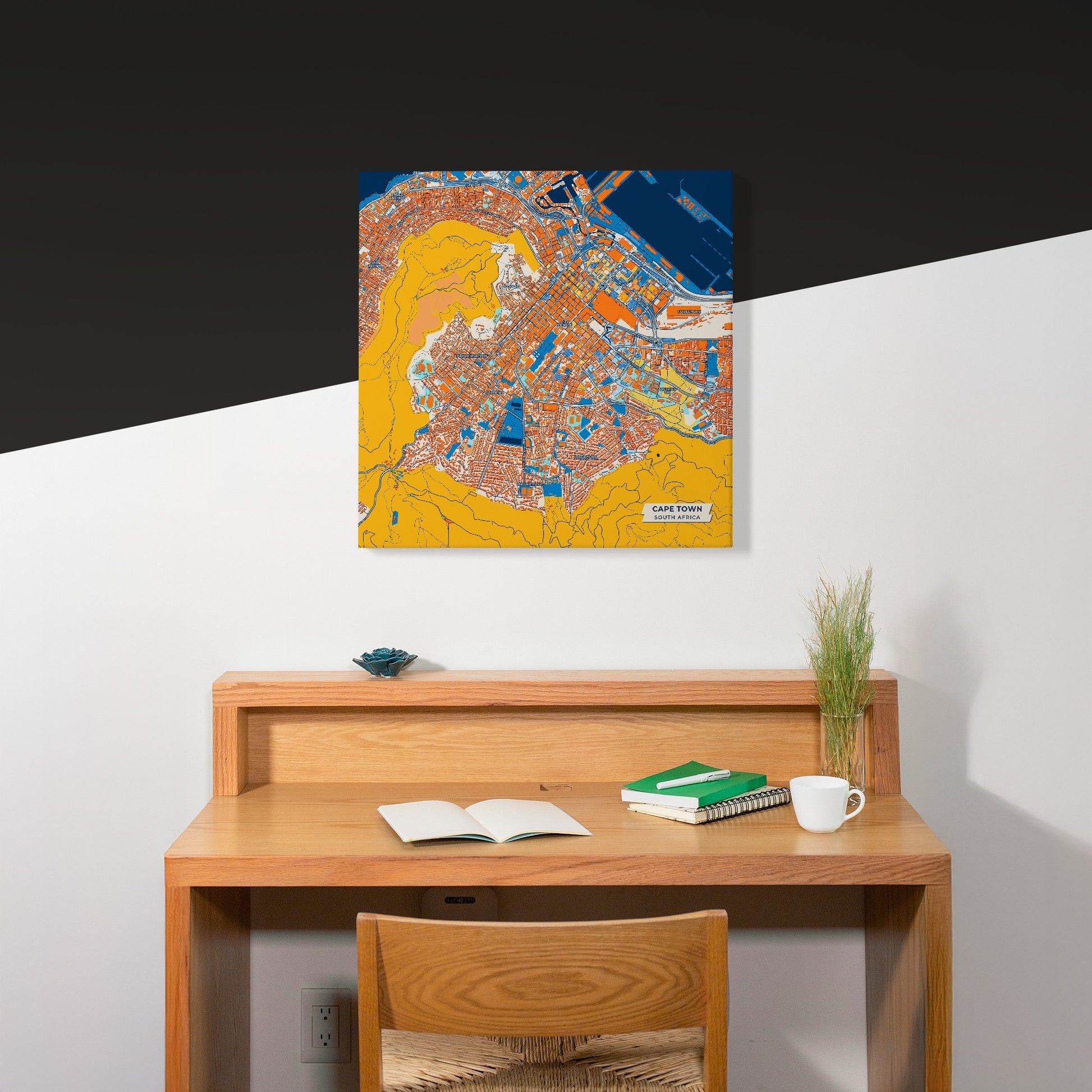 Cape Town South Africa Colorful City Map Canvas Print Scene