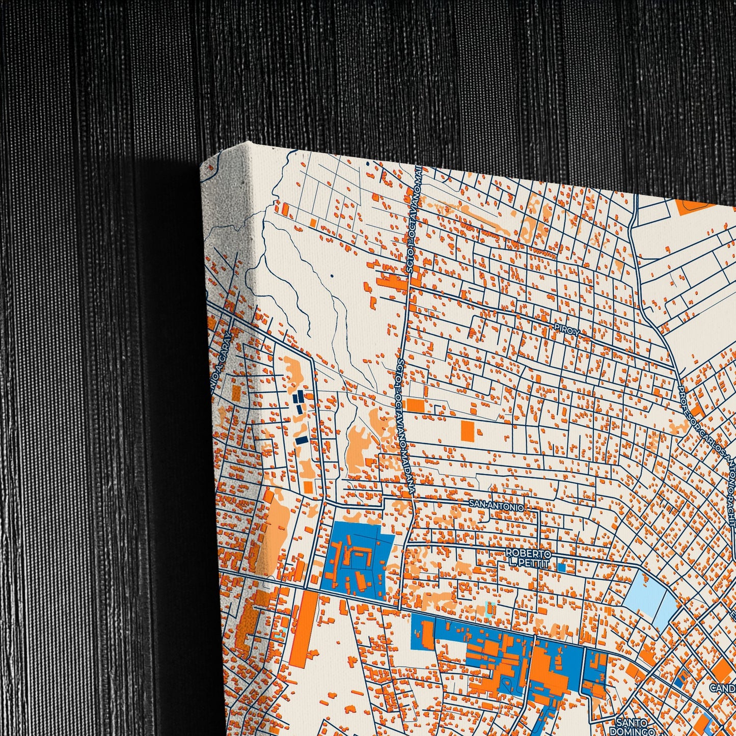Capiata Paraguay Colorful City Map Canvas Print Detail