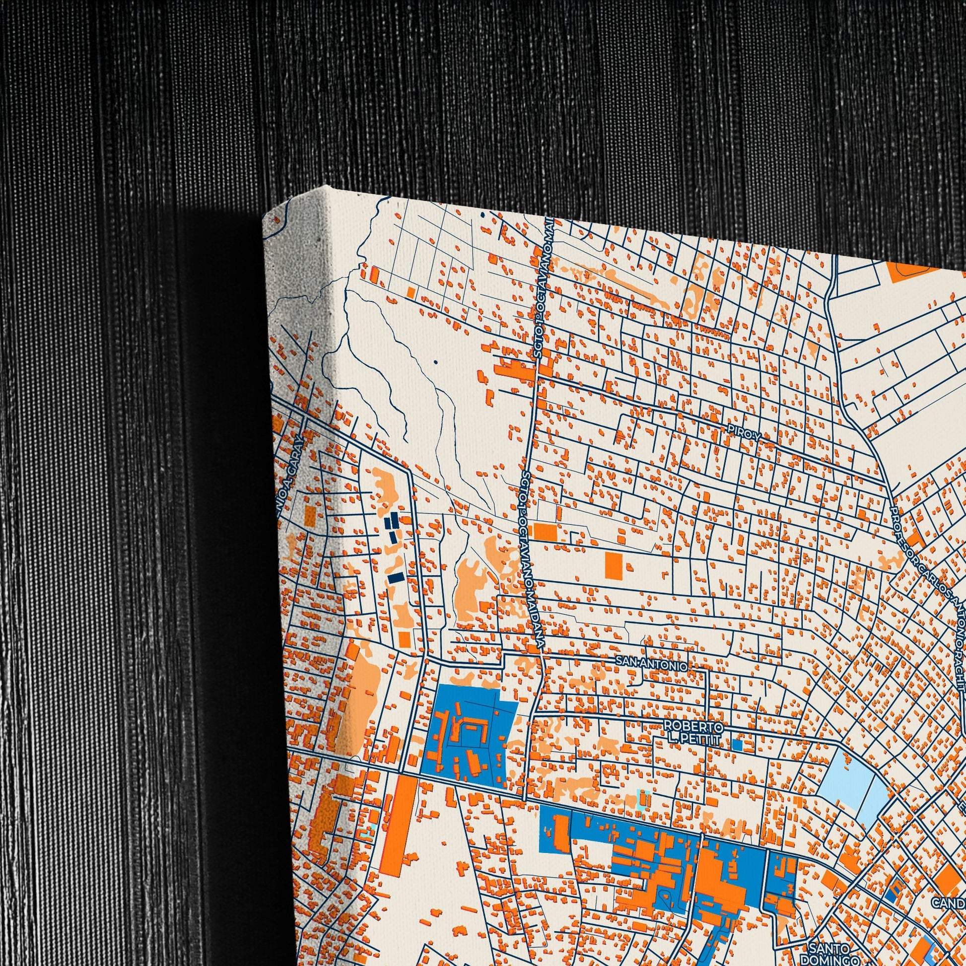 Capiata Paraguay Colorful City Map Canvas Print Detail